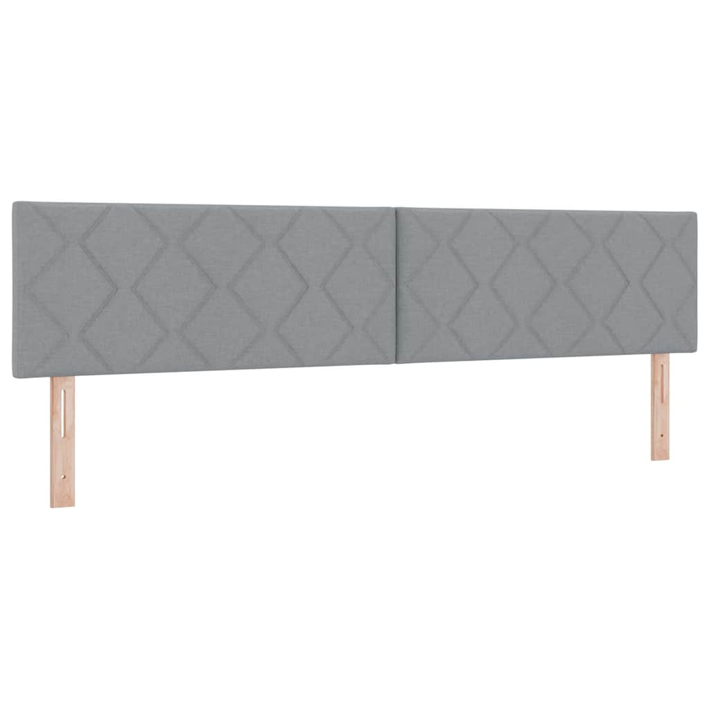 Headboard with LED Strip Lights Light Grey 200 cm Fabric